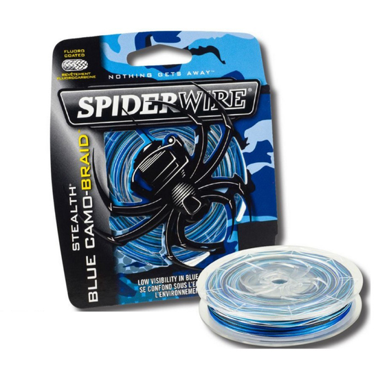 150m Spool of Spiderwire Stealth Braided Fishing Line - Blue Camo Fishing Braid