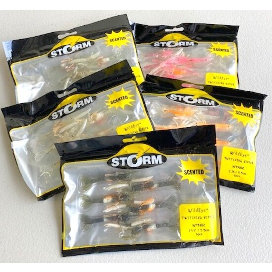 Storm 1 3/4 Inch Twitching Nipper Wildeye Lures Mixed Box - 5 Assorted Packets of 6 Lures