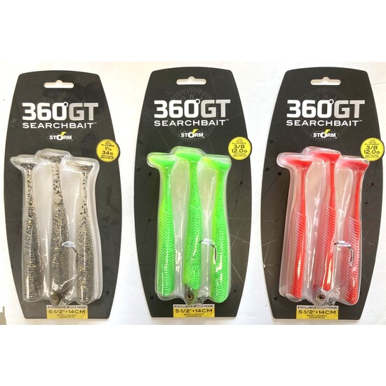Storm 14cm 360GT Searchbait Soft Plastics Mixed Box - 3 Assorted Packets of 3 Lures