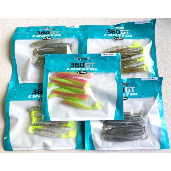 Storm 3 Inch 360GT Mangrove Minnow Soft Plastic Lures Mixed Box - 5 Assorted Packets of 7 Lures