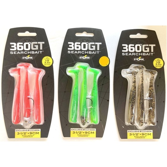 Storm 9cm 360GT Searchbait Soft Plastics Mixed Box - 3 Assorted Packets of 3 Lures