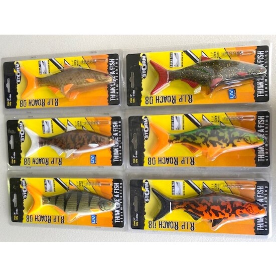 Storm 8 Inch R.I.P. Roach Lures Mixed Box - 6 Assorted Lures