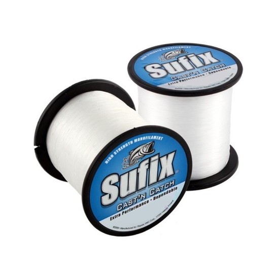 1 x Bulk Spool of Sufix Cast 'N Catch Monofilament Fishing Line -Clear Mono Line