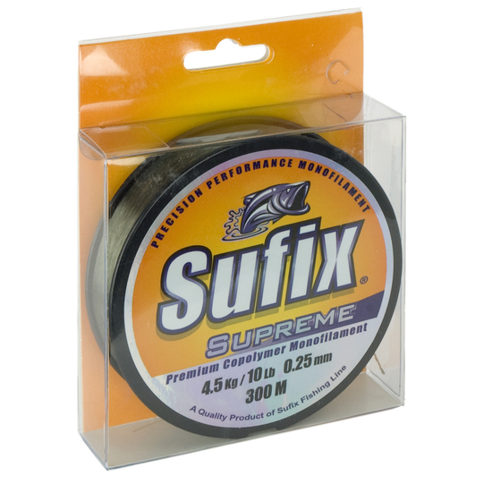300m Spool of Sufix Supreme Monofilament Fishing Line - Dark Green Mono Line