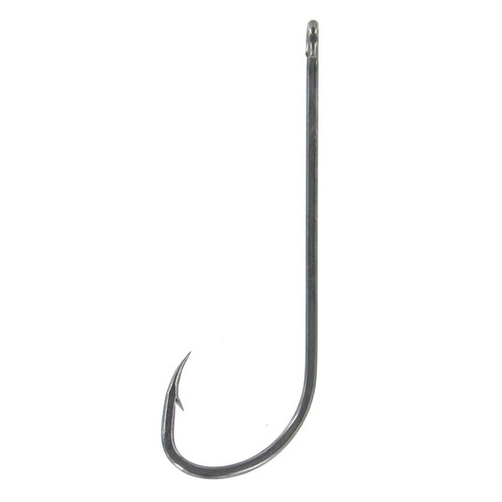 25 Pack of Shogun T483 Black Long Shank Fishing Hooks - Chemically Sharpened