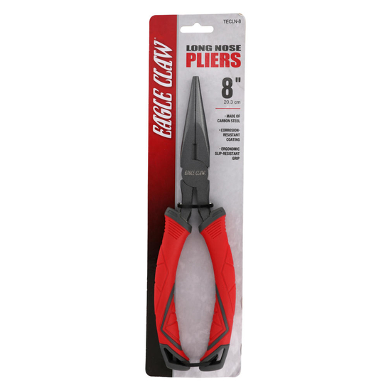 Eagle Claw 8 Inch Long Nose Fishing Pliers with Corrosion Resistant Coating