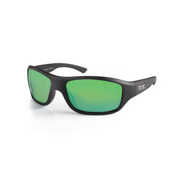 Tonic Evo Polarised Sunglasses with Glass Green Mirror Lens & Matte Black Frame