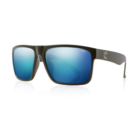 Tonic Outback Polarised Sunglasses with Glass Blue Mirror Lens and Black Frame