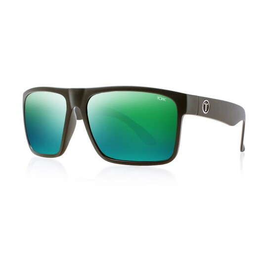 Tonic Outback Polarised Sunglasses with Glass Green Mirror Lens and Black Frame