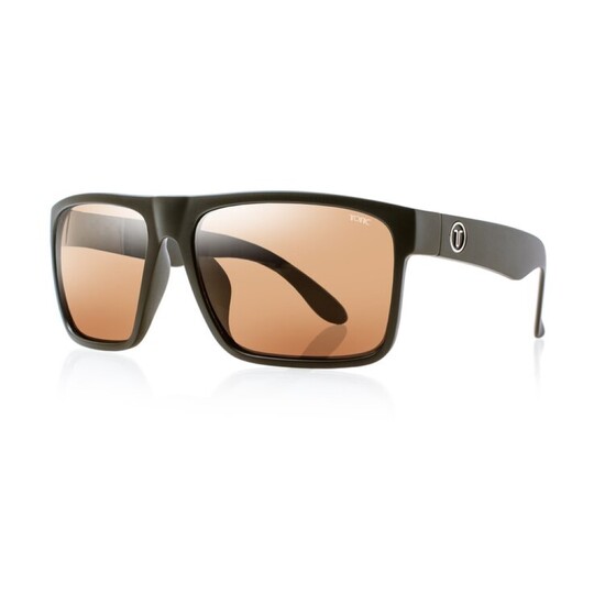 Tonic Outback Polarised Sunglasses with Glass Neon Copper Lens and Black Frame