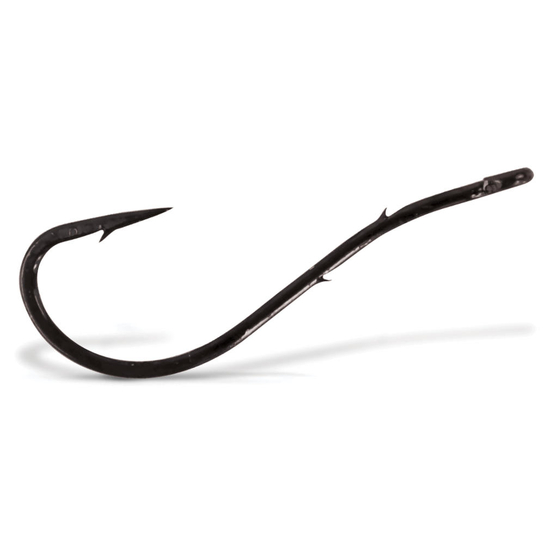 VMC 7054BN Black Nickel Bent Worm Hooks - 25 Hook Value Pack