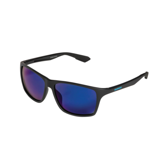 Shimano Extraction Polarised Sunglasses with Matt Black Frame &amp; Blue Mirror Lens
