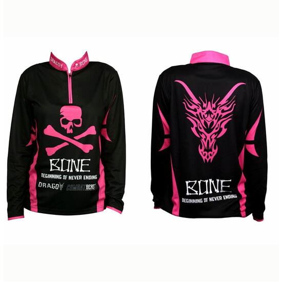 Pink Bone Long Sleeve Fishing Shirt with Zippered Front