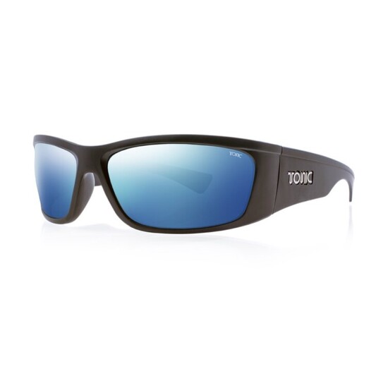 Tonic Shimmer Polarised Sunglasses with Glass Blue Mirror Lens & Black Frame