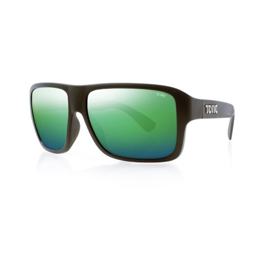 Tonic Swish Polarised Sunglasses with Glass Green Mirror Lens & Black Frame