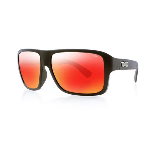 Tonic Swish Polarised Sunglasses with Glass Red Mirror Lens & Black Frame