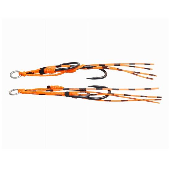 2 Pack of TT Lures Orange Tiger Assist Hooks - Rigged with Owner Hooks