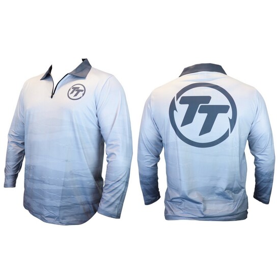 TT Fishing Grey Adults Long Sleeve Tournament Fishing Shirt - 50+ UV Protection