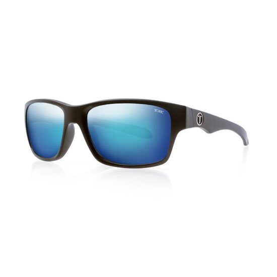 Tonic Tango Polarised Sunglasses with Glass Blue Mirror Lens and Black Frame