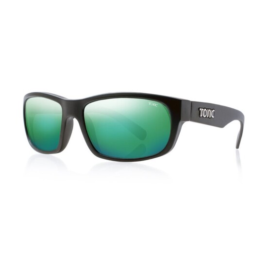 Tonic Torquay Polarised Sunglasses with Glass Green Mirror Lens and Black Frame