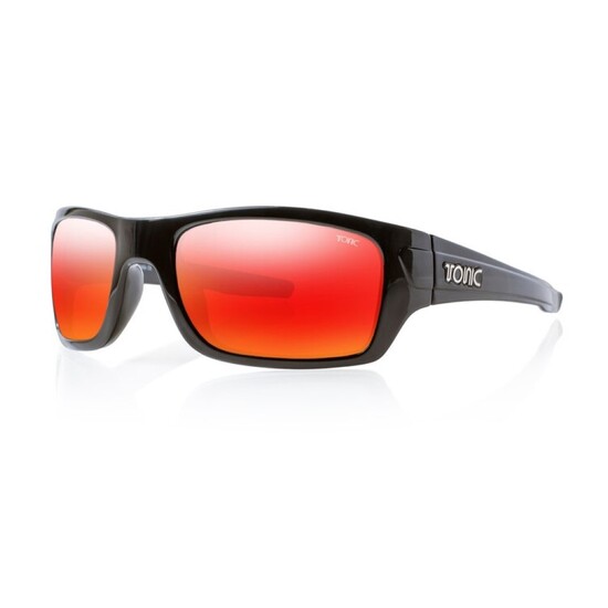 Tonic Trakker Polarised Sunglasses with Glass Red Mirror Lens and Black Frame