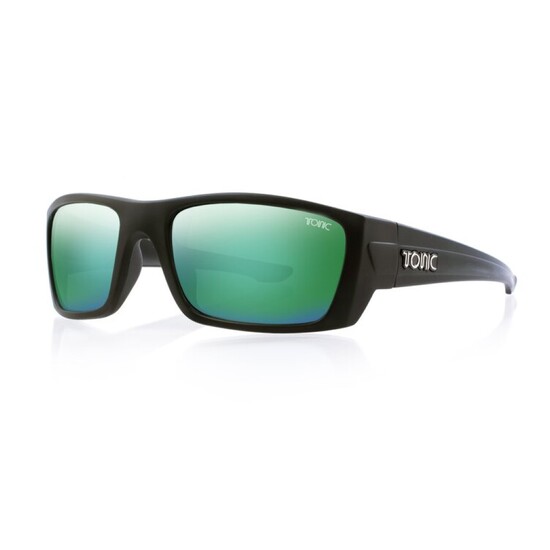 Tonic Youranium Polarised Sunglasses with Glass Green Mirror Lens & Black Frame