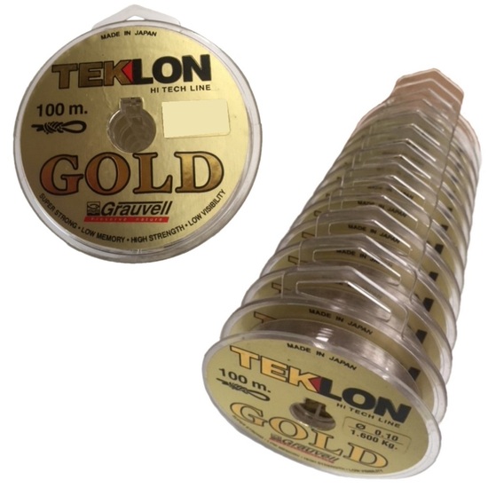 Grauvell Teklon Gold 2.25kg Mono Line-1200m in Total -12 x 100m Connected Spools