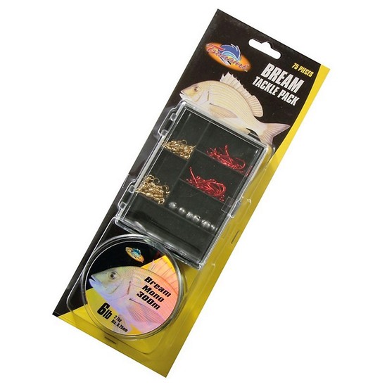 Tsunami Bream Tackle Pack - 75 Piece Assorted Tackle Kit With 6lb Fishing Line