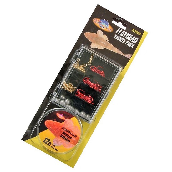 Tsunami Flathead Tackle Pack-75 Pce Assorted Tackle Kit With 12lb Fishing Line