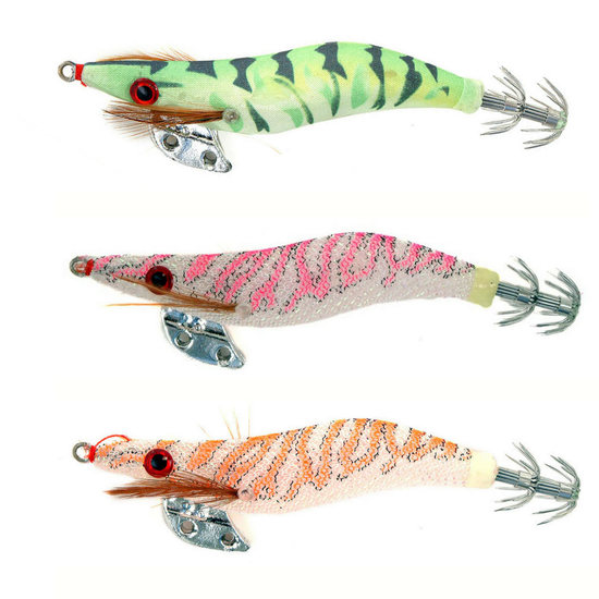 Size 3.5  Tsunami Pro Squid Jig Lure with Holographic Red Eyes - Egi Lure