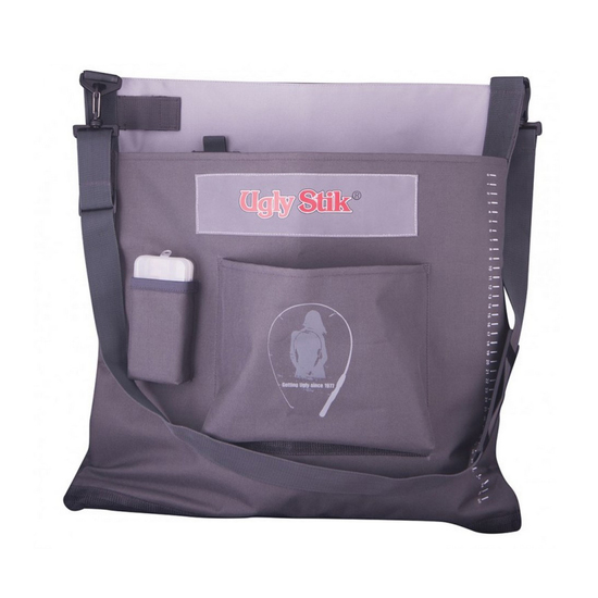 Ugly Stik Shoulder Bag with Tackle Box and Printed Fish Measure - Wading Bag