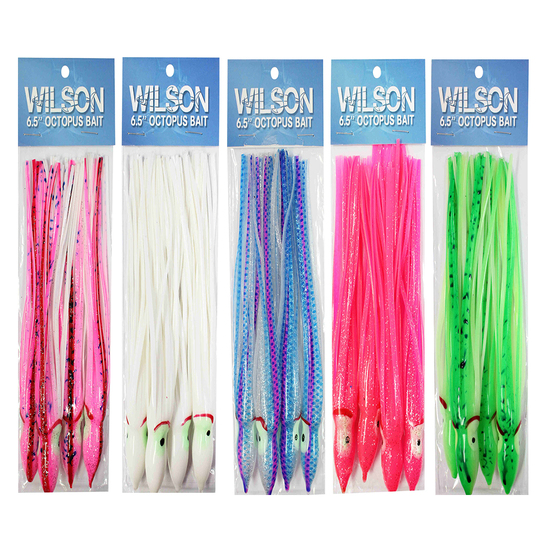 4 Pack of Wilson 7 Inch Vinyl Octopus Squid Skirts - Squid Tails-Trolling Skirts
