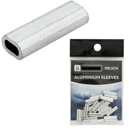 25 Pack of Wilson Aluminium Crimps - Connector Sleeves for Fishing Wire/Line