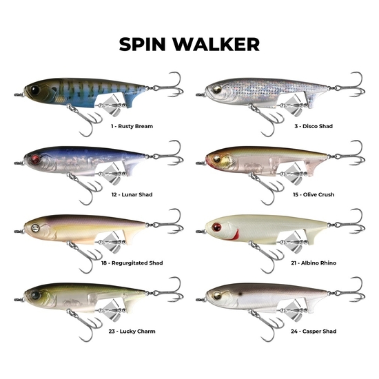 13 Fishing Spin Walker 108mm Prop Bait Hybrid Topwater Lure