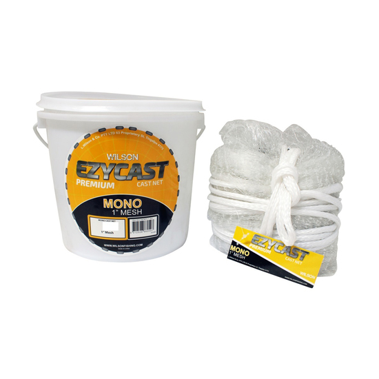 Wilson EZYCAST Mono Cast Net with 1 Inch Mesh Size and Bottom Pocket