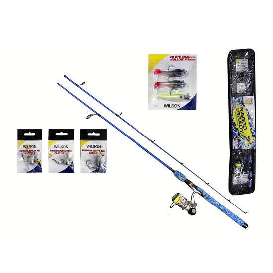 Wilson Rigged 'N Ready 7ft Soft Plastics Combo with Braid,Rigs and Lures