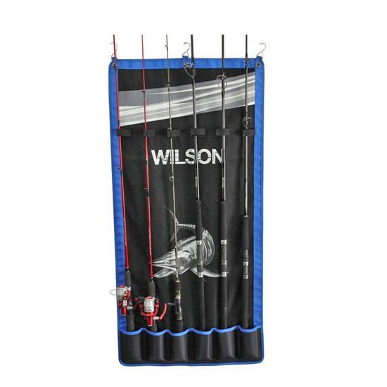 Wilson Fishing Rod Hanger-Wall Hanging Fishing Rod Holder-Holds 6 Rods or Combos