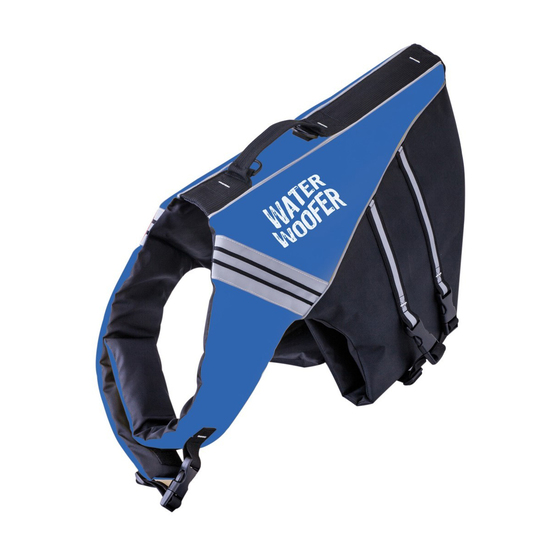 Water Woofer Dog Life Jacket - Blue and Black Dog Floatation Device - DFD