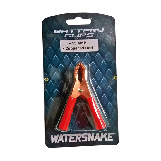 2 Pack of Watersnake 15 Amp 3 Inch Battery Clips - Copper Plated