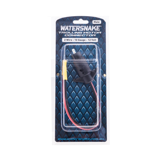 Watersnake Male 12 Volt Trolling Motor Connector - 2 Wire - 10 Gauge Wire