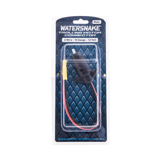 Watersnake Male 12 Volt Trolling Motor Connector - 2 Wire - 10 Gauge Wire