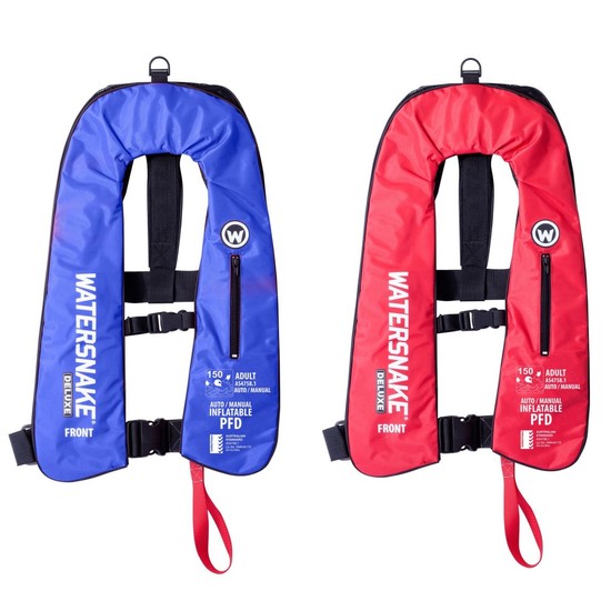 Watersnake Deluxe Automatic/Manual Inflatable PFD - Level 150 Adult Life Jacket