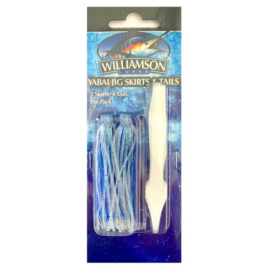 Williamson Replacement Yabai Jig Skirts and Tails - Blue/White
