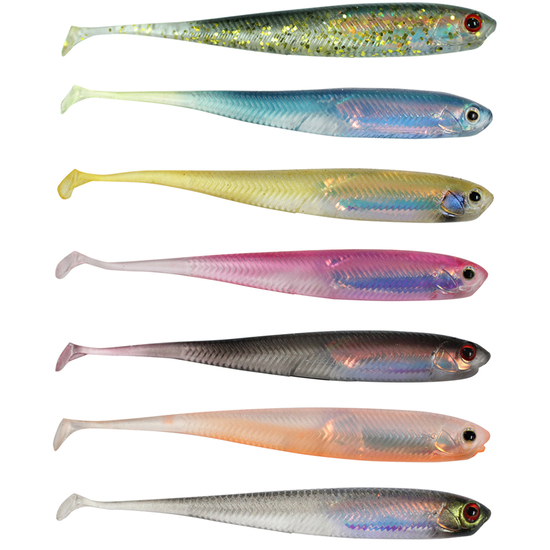 6 Pack of 110mm Zerek Live Flash Minnow Wriggly Soft Plastic Fishing Lure