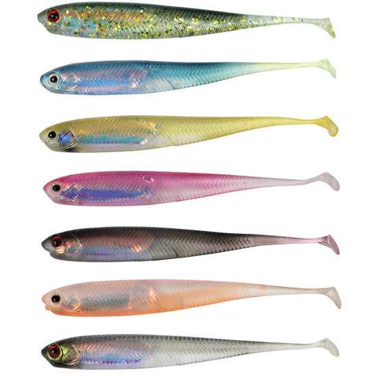 5 Pack of 130mm Zerek Live Flash Minnow Wriggly Soft Plastic Fishing Lure