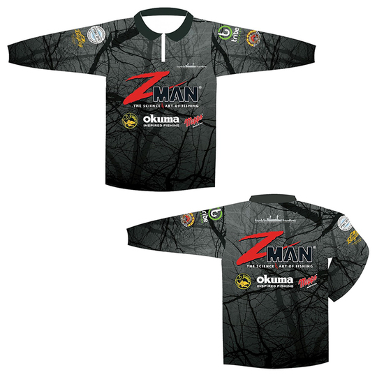 Zman Kids Tournament Long Sleeve Fishing Shirt-Quick Dry Zippered Fishing Jersey