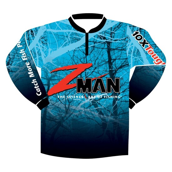 Zman Adult Long Sleeve Tournament Fishing Shirt with Front Zip