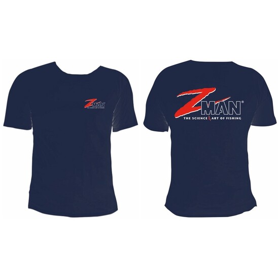 Navy Blue Zman Logo Tee Shirt - 100% Cotton Short Sleeve Fishing Shirt