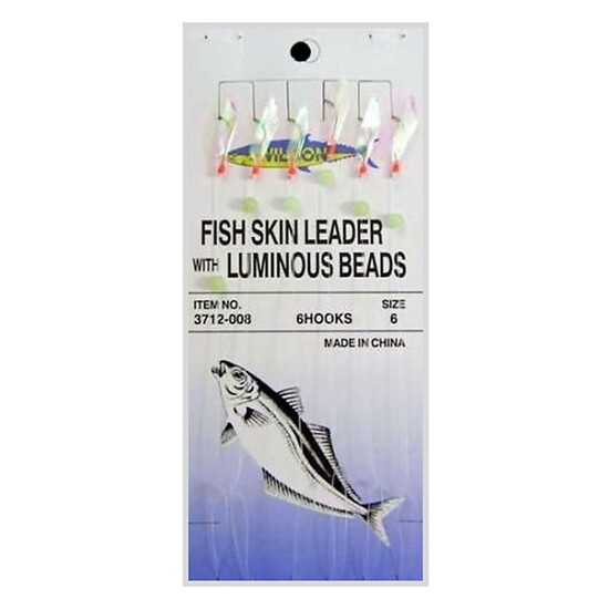 WILSON BAIT JIG - FISH SKIN FISHING RIG 6 HOOKS SIZE 6