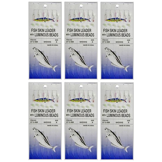 Wilson Bait Jigs Fishing Rig -Hook Size 8 & 10 Bulk 6pc